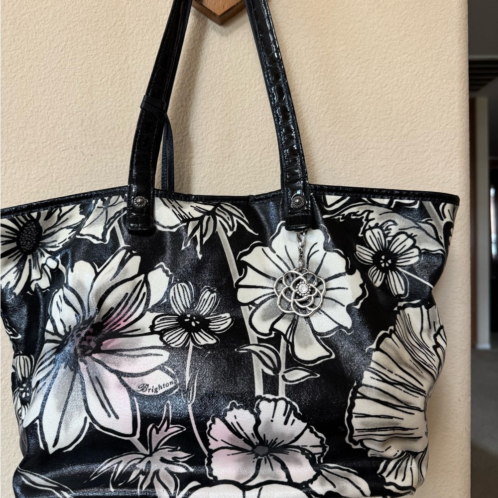 Brighton Black and White Floral Women's Bag